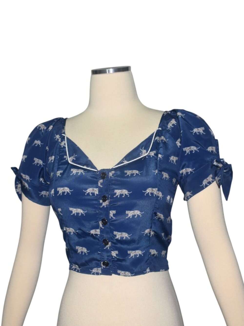 Cleobella Elkin Tiger Print Crop Coquette Retro Pinup Summer XS